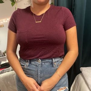 Women's Burgundy T-shirt - Super Flattering